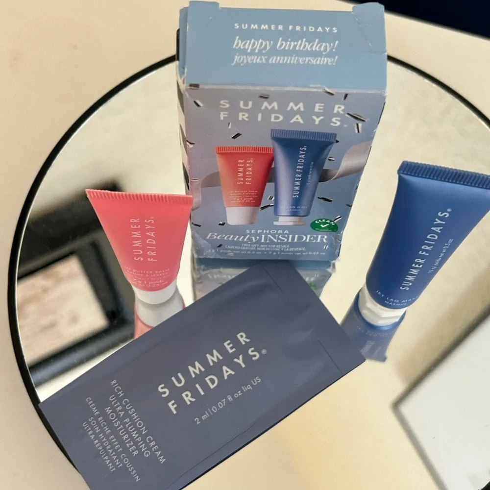 Summer Fridays Set—Jet Lag Mask & Pink Sugar Lip Butter + Sample Cushion Cream